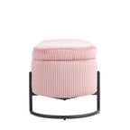 Banc de rangement ottoman en velours avec charnière de sécurité et pieds en métal