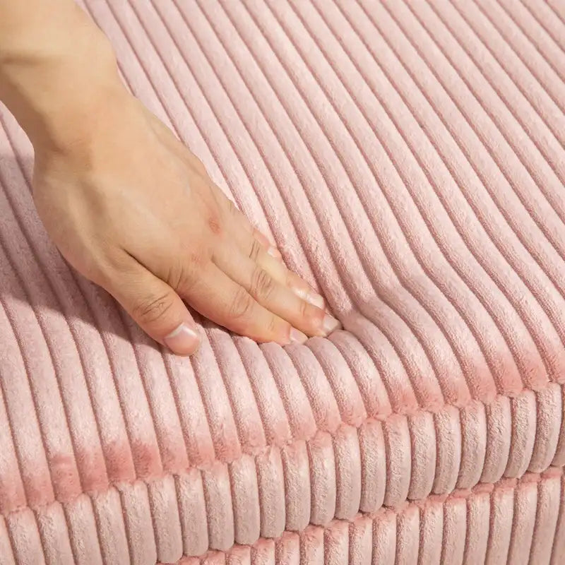 Banc de rangement ottoman en velours avec charnière de sécurité et pieds en métal