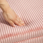 Banc de rangement ottoman en velours avec charnière de sécurité et pieds en métal