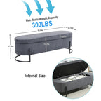 Banc de rangement ottoman en velours avec charnière de sécurité et pieds en métal