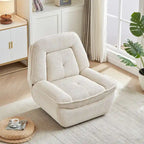 Fauteuil inclinable pivotant et basculant en velours côtelé avec repose-pieds