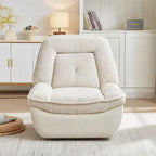Fauteuil inclinable pivotant et basculant en velours côtelé avec repose-pieds