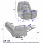 Fauteuil inclinable pivotant et basculant en velours côtelé avec repose-pieds