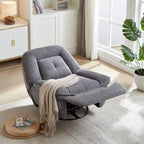 Fauteuil inclinable pivotant et basculant en velours côtelé avec repose-pieds