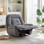 Fauteuil inclinable pivotant et basculant en velours côtelé avec repose-pieds