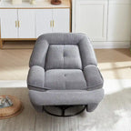 Fauteuil inclinable pivotant et basculant en velours côtelé avec repose-pieds