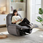 Fauteuil inclinable pivotant et basculant en velours côtelé avec repose-pieds