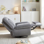 Fauteuil inclinable pivotant et basculant en velours côtelé avec repose-pieds