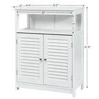 Meuble bas de rangement de salle de bain avec double porte persienne