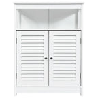 Meuble bas de rangement de salle de bain avec double porte persienne