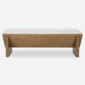 Banc en bois compensé de 59 pouces avec assise en fausse peau de mouton – Conception en cascade