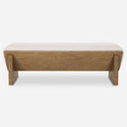 Banc en bois compensé de 59 pouces avec assise en fausse peau de mouton – Conception en cascade