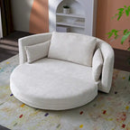 Canapé-lit pliable en lin avec 3 oreillers – Chaise longue de sol pour salon