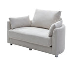 Canapé-lit pliable en lin avec 3 oreillers – Chaise longue de sol pour salon