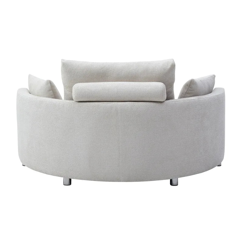 Canapé-lit pliable en lin avec 3 oreillers – Chaise longue de sol pour salon