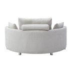 Canapé-lit pliable en lin avec 3 oreillers – Chaise longue de sol pour salon