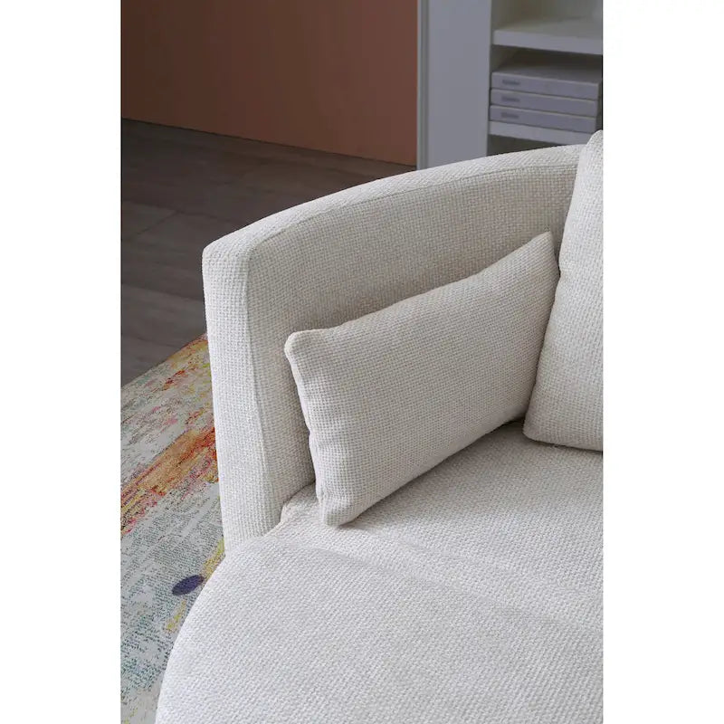 Canapé-lit pliable en lin avec 3 oreillers – Chaise longue de sol pour salon