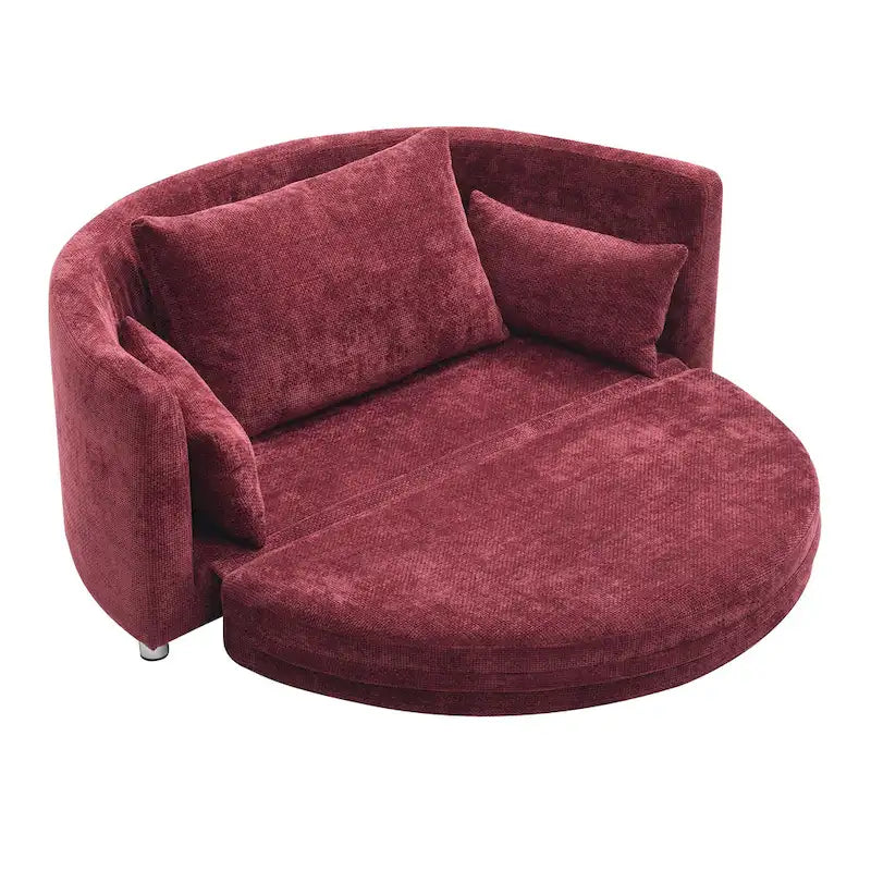 Canapé-lit pliable en lin avec 3 oreillers – Chaise longue de sol pour salon