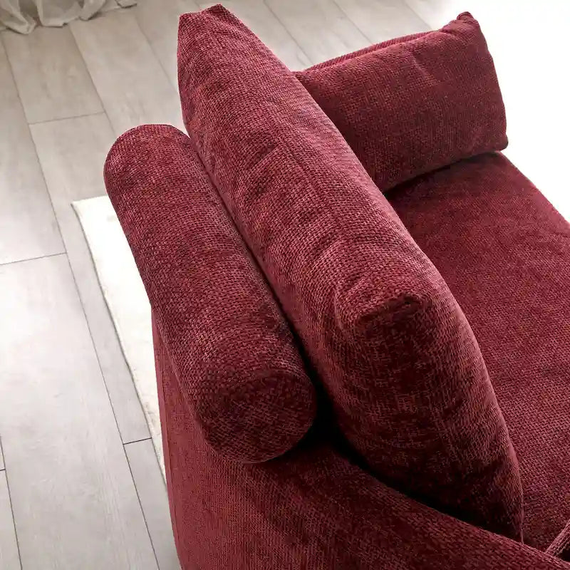 Canapé-lit pliable en lin avec 3 oreillers – Chaise longue de sol pour salon