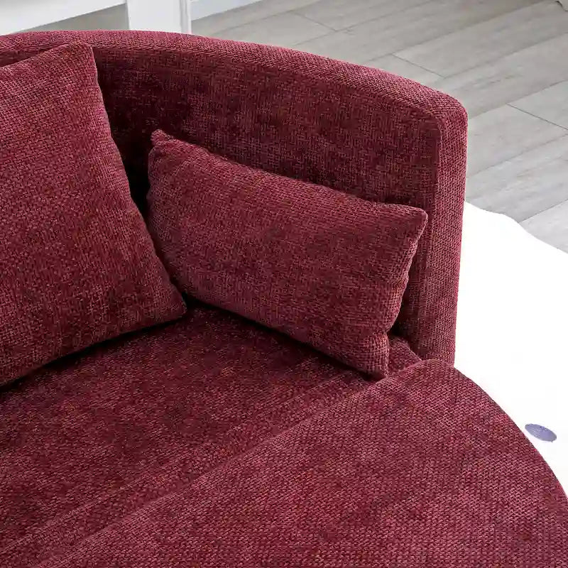 Canapé-lit pliable en lin avec 3 oreillers – Chaise longue de sol pour salon