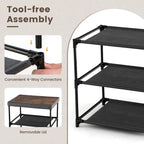 Table de chevet en tissu à 2 tiroirs avec cadre en métal, assemblage sans outils