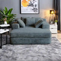 Canapé d'angle en velours côtelé convertible avec 2 coussins décoratifs