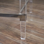 Table basse rectangulaire moderne de 48" en verre trempé avec cadre en acrylique