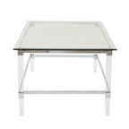 Table basse rectangulaire moderne de 48" en verre trempé avec cadre en acrylique
