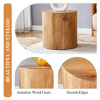Table basse ronde moderne de 15,7 po avec plateau à motifs et base cylindrique