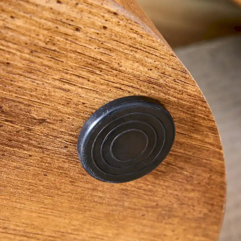 Table basse ronde moderne de 15,7 po avec plateau à motifs et base cylindrique