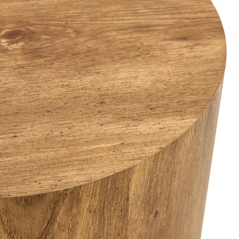 Table basse ronde moderne de 15,7 po avec plateau à motifs et base cylindrique