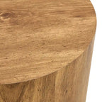 Table basse ronde moderne de 15,7 po avec plateau à motifs et base cylindrique