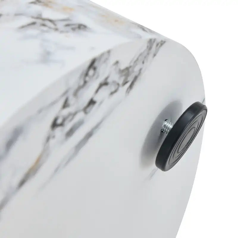 Table basse ronde moderne de 15,7 po avec plateau à motifs et base cylindrique
