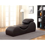 Chaise longue de yoga et d'étirement en similicuir avec coussins amovibles