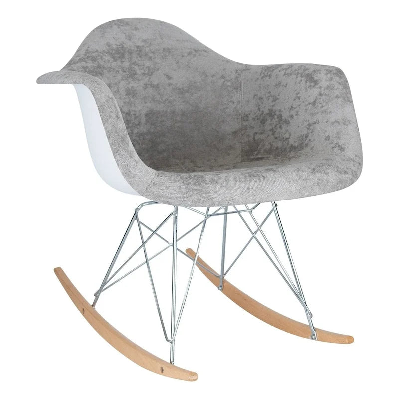 Fauteuil d'appoint à bascule en velours pour chambre d'enfant et salon