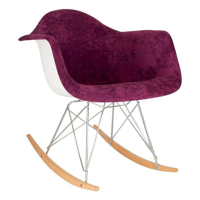 Fauteuil d'appoint à bascule en velours pour chambre d'enfant et salon