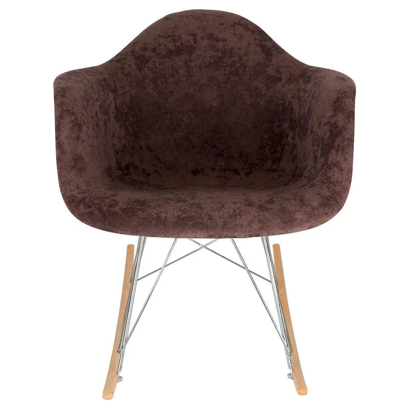 Fauteuil d'appoint à bascule en velours pour chambre d'enfant et salon