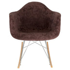 Fauteuil d'appoint à bascule en velours pour chambre d'enfant et salon