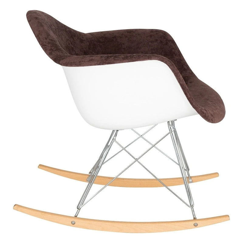 Fauteuil d'appoint à bascule en velours pour chambre d'enfant et salon
