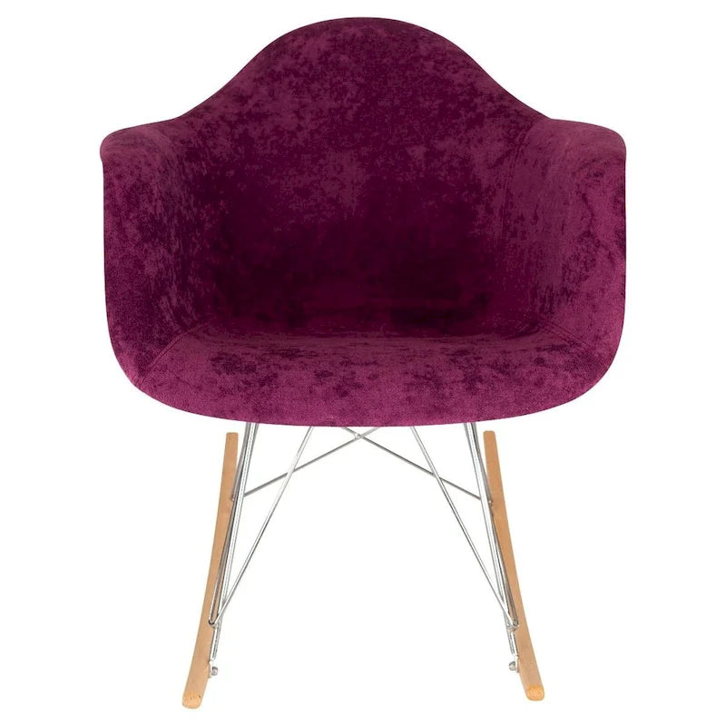 Fauteuil d'appoint à bascule en velours pour chambre d'enfant et salon