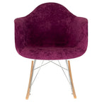 Fauteuil d'appoint à bascule en velours pour chambre d'enfant et salon