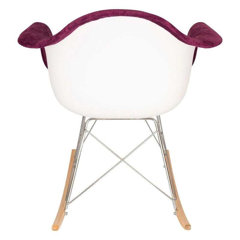 Fauteuil d'appoint à bascule en velours pour chambre d'enfant et salon