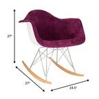 Fauteuil d'appoint à bascule en velours pour chambre d'enfant et salon