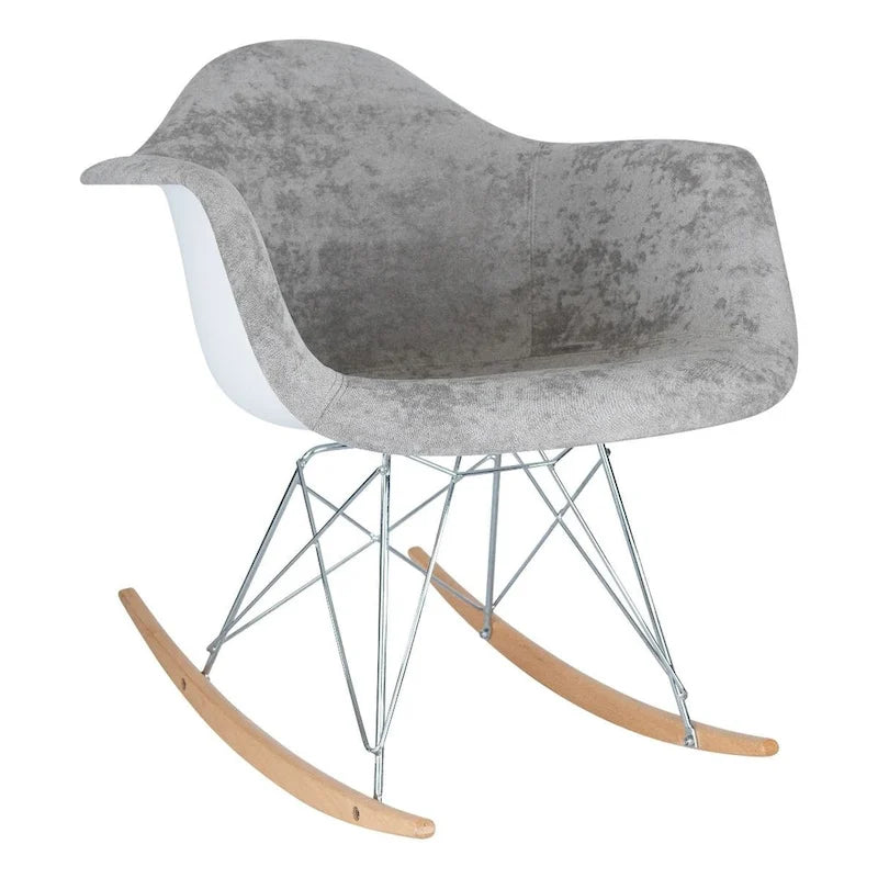 Fauteuil d'appoint à bascule en velours pour chambre d'enfant et salon