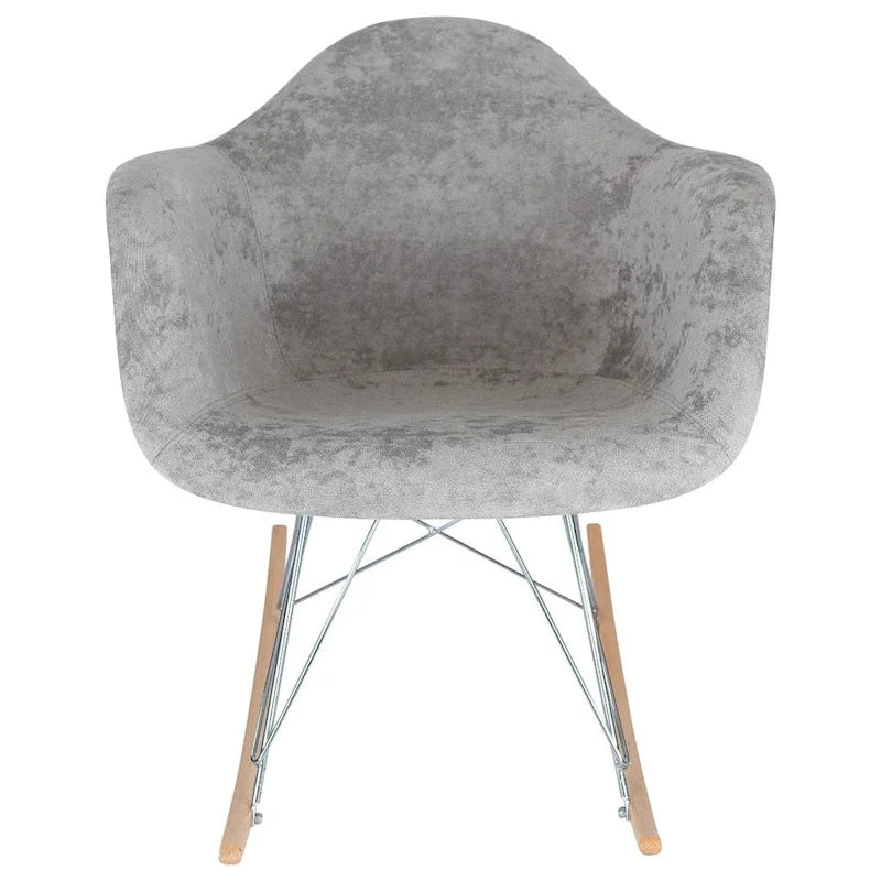 Fauteuil d'appoint à bascule en velours pour chambre d'enfant et salon