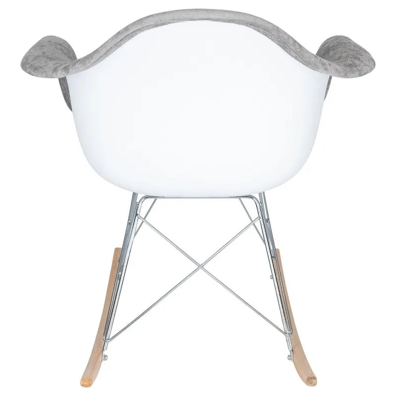 Fauteuil d'appoint à bascule en velours pour chambre d'enfant et salon
