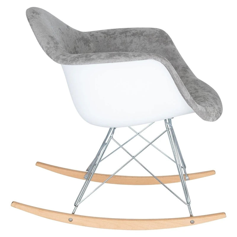 Fauteuil d'appoint à bascule en velours pour chambre d'enfant et salon