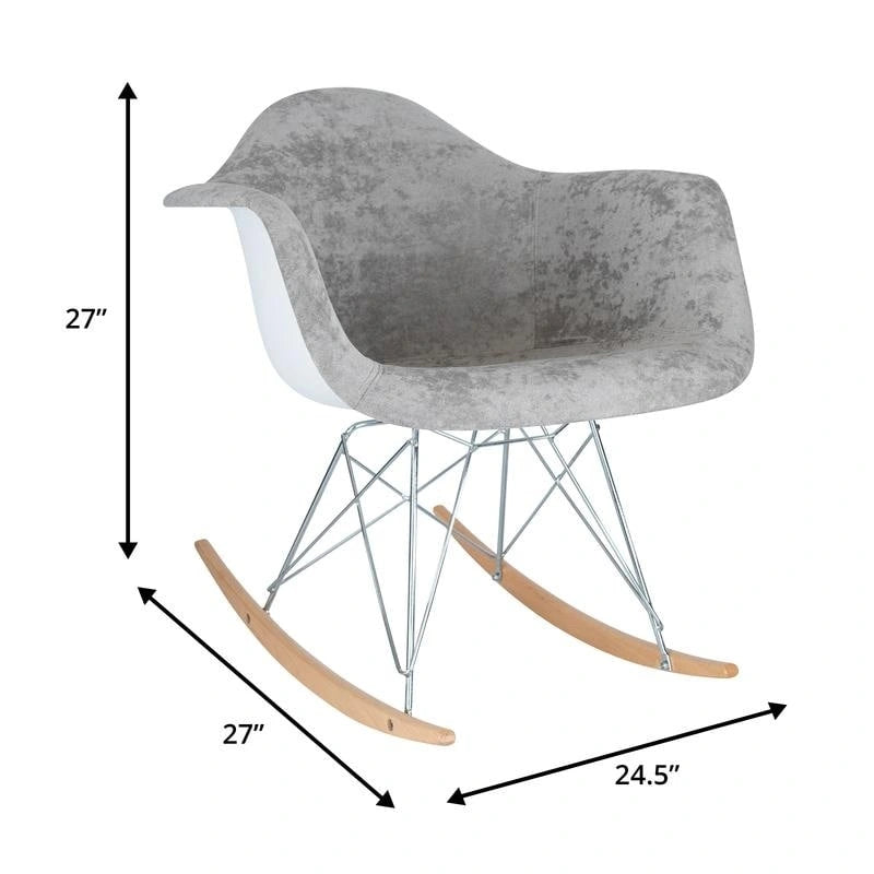 Fauteuil d'appoint à bascule en velours pour chambre d'enfant et salon