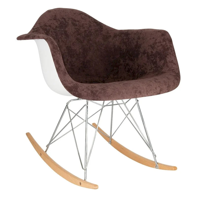 Fauteuil d'appoint à bascule en velours pour chambre d'enfant et salon