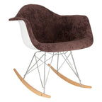 Fauteuil d'appoint à bascule en velours pour chambre d'enfant et salon